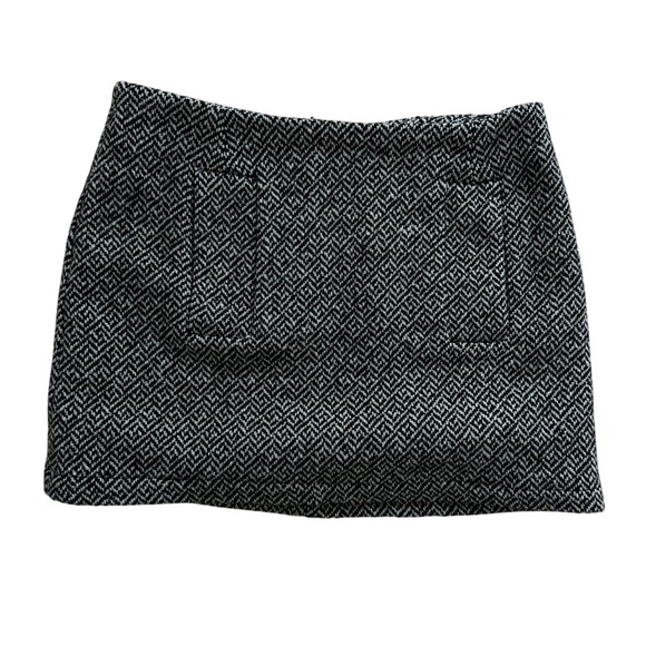 Sinequanone Paris France Tweed Mini Skirt Black White Textured Lined - Picture 1 of 7